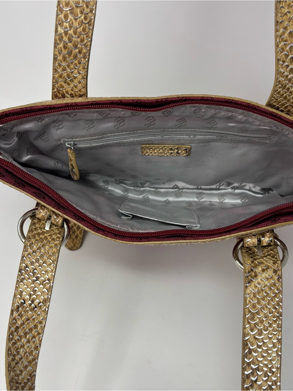 Vintage Y2K Rocawear Red Monogram Shoulder Bag Snakeskin Buckle Purse Handbag - Picture 7 of 10